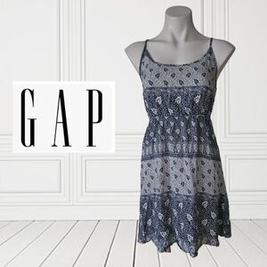 GAP Navy and White Floral Paisley Dress Small